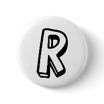 Letter R Pinback Button