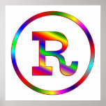 Letter R Rainbow posters