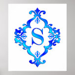Letter S Blue posters