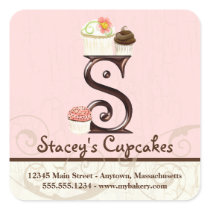 Letter S Monogram Cupcake Logo Business Stickers