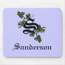 Letter S monogram, personalize Mousepad