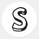 Letter S Round Sticker
