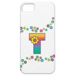 Letter T in Flores Rainbow Monogram