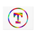 Letter T Rainbow Post Cards