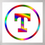 Letter T Rainbow posters