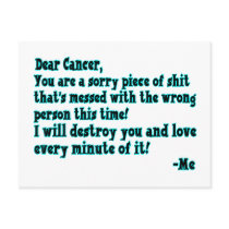 Letter To Cancer Post Card