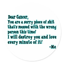 Letter To Cancer Stickers