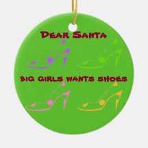 Letter to Santa for Women Who Love Shoes Christmas Tree Ornaments