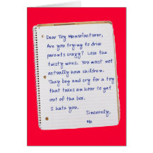Letter to Toy Companies Greeting Card