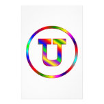 Letter U Rainbow Customized Stationery