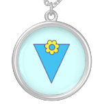 Letter V in Flores Blue Necklaces