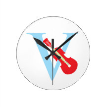 Letter V Initial Clock