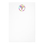 Letter V Rainbow Customized Stationery