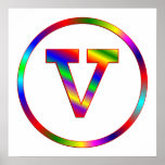 Letter V Rainbow posters