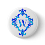 Letter W Blue buttons