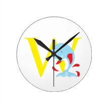 Letter W Initial Clock