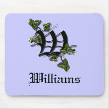 Letter W monogram, personalize Mousepads