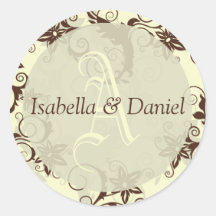 Letter Wedding Monogram Bride Groom Stickers