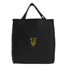 Letter Y Fancy Monogrammed Embroidered Bag