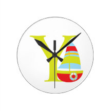 Letter Y Initial Clock