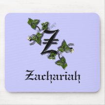 Letter Z monogram, personalize Mousepads
