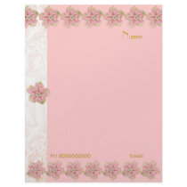 Letterhead Flower Jewel Pink Border 2