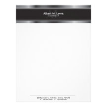 Letterhead Stationary - Professional Silver Metal