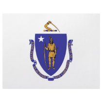 Letterhead with Flag of Massachusetts, USA