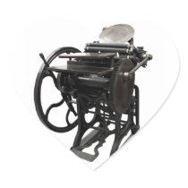 letterpress 1888 heart sticker