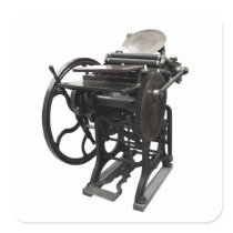letterpress 1888 square sticker