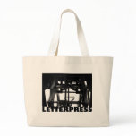 letterpress from below jumbo tote bag