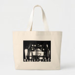 letterpress from below jumbo tote bag