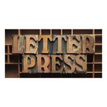 letterpress word dark photo card