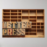 letterpress word on type case poster