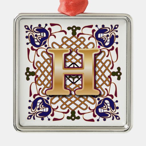 Lettre celtique H de monogramme Ornement