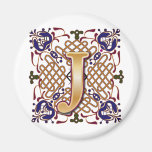 Lettre celtique J de conception Aimant