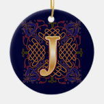 Lettre celtique J de monogramme Ornements De Noël