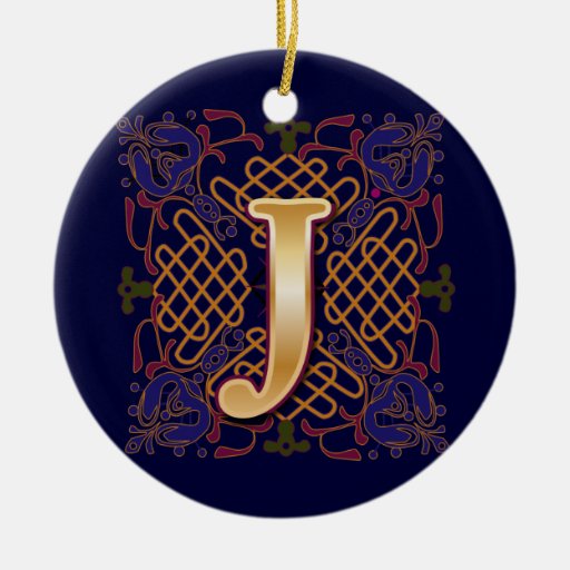 Lettre celtique J de monogramme Ornements De Noël