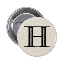 Lettre H - noir de damassé Badges