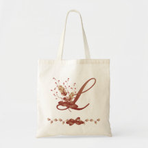 Lettre L sac fourre-tout de monogramme de thanksgi