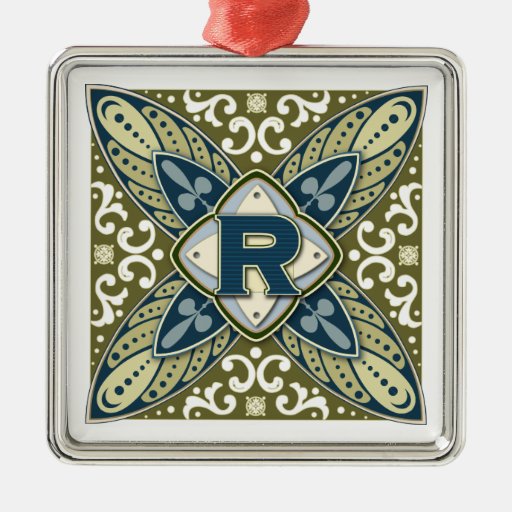 Lettre R de monogramme d'intaille Décorations De Noël