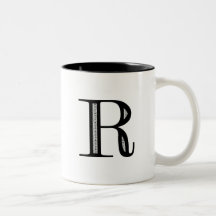 Lettre R - noir de damassé Mug