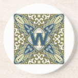 Lettre W de monogramme d'intaille Dessous De Verres