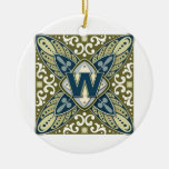 Lettre W de monogramme d'intaille Décoration Pour Sapin De Noël