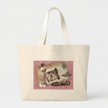 Lettres d'amour romantiques victoriennes sac de toile