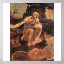 L'étude monochromatique de Leonardo de St Jerome Posters