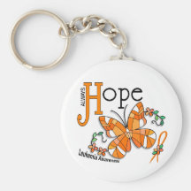 Leucémie de papillon en verre souillé porte-clef