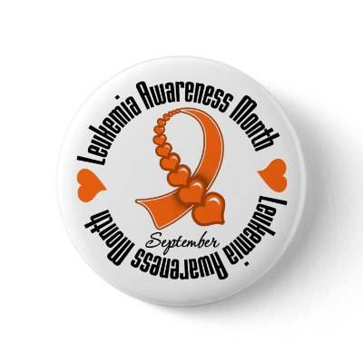 Leukaemia Awareness Month Ribbon of Hearts Pinback Button by cancerapparel