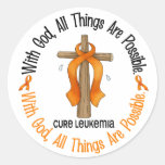 Leukaemia Awareness WITH GOD CROSS Stickers