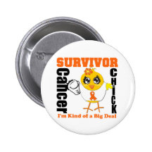 Leukaemia Cancer Survivor Chick Ribbon Buttons